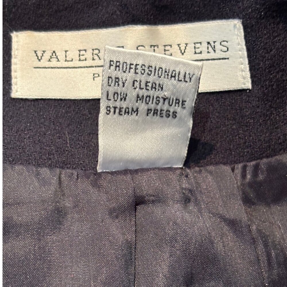 Vintage Valerie Stevens Petites Y2K‎ 90s 100% Wool pleated black skirt sz 10P - Picture 6 of 10